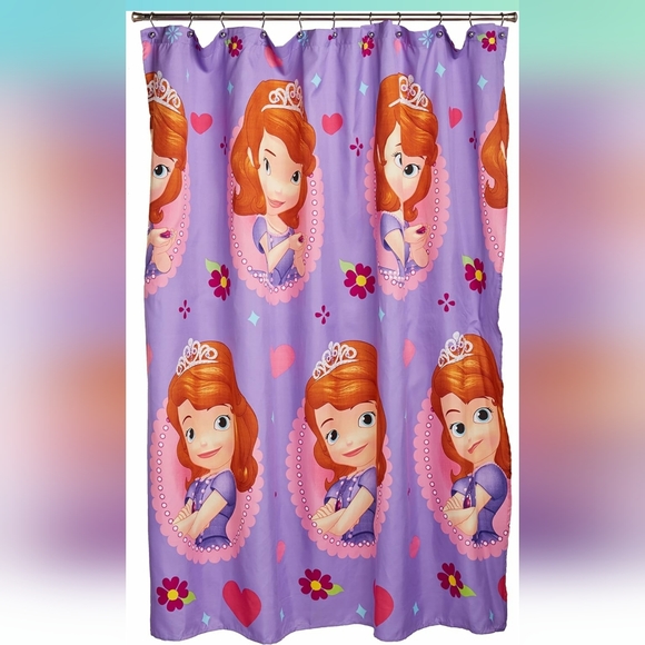 Disney Princess Sofia The First Shower Curtain Purple/Pink Multi Color 72" X 72" - Picture 8 of 8